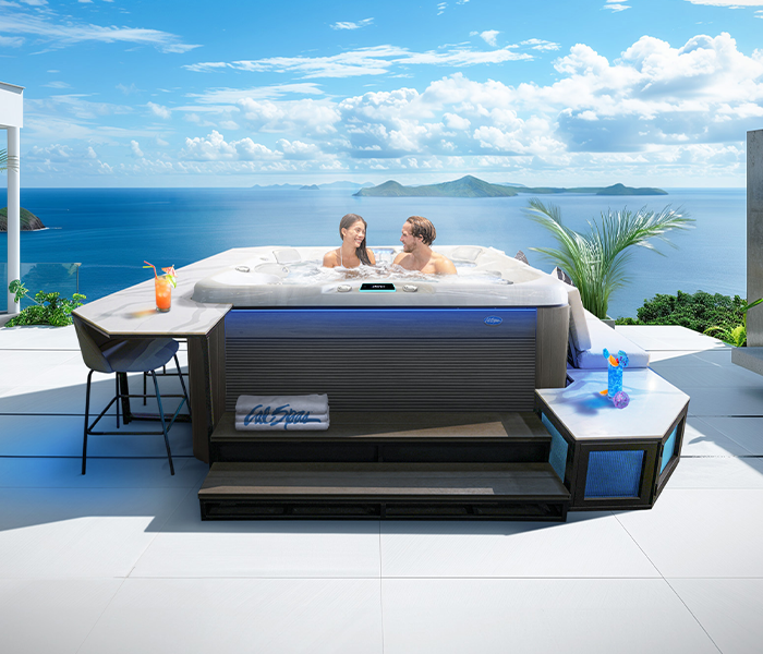 Calspas hot tub being used in a family setting - Allen